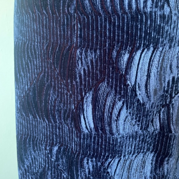 Vintage 90s Navy Crushed Velvet Maxi Dress By Scott McClintock Petites Size 10 - Picture 8 of 15